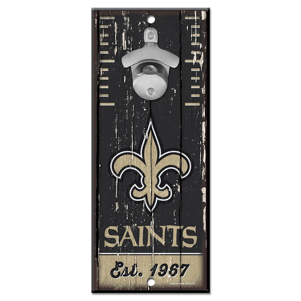 WinCraft New Orleans Saints 5" x 11" Bottle Opener Wood Sign