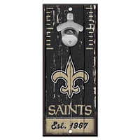 WinCraft New Orleans Saints 5" x 11" Bottle Opener Wood Sign