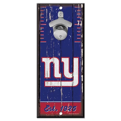 WinCraft New York Giants 5" x 11" Bottle Opener Wood Sign