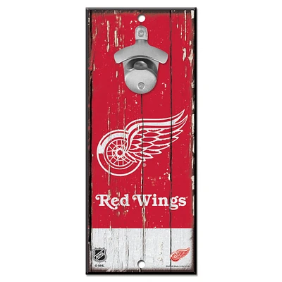 WinCraft Detroit Red Wings 5" x 11" Bottle Opener Wood Sign