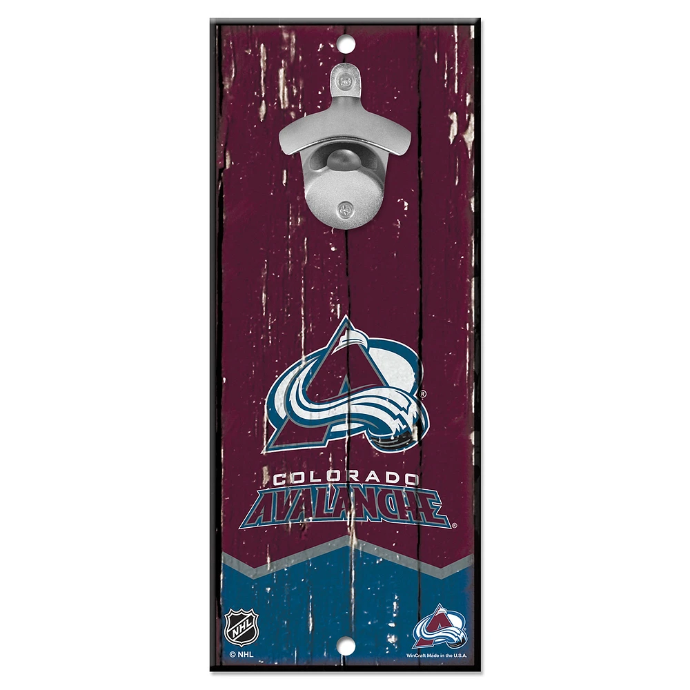 WinCraft Colorado Avalanche 5" x 11" Bottle Opener Wood Sign