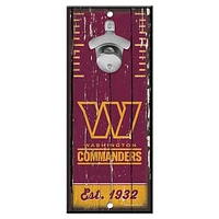 WinCraft Washington Commanders 5" x 11" Bottle Opener Wood Sign