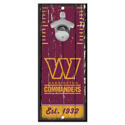 WinCraft Washington Commanders 5" x 11" Bottle Opener Wood Sign