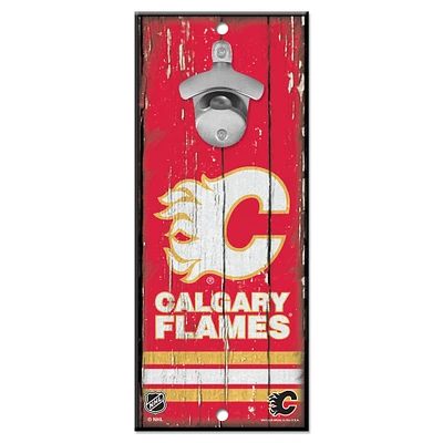 WinCraft Calgary Flames 5" x 11" Bottle Opener Wood Sign