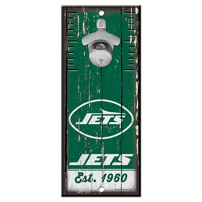 WinCraft New York Jets 5" x 11" Bottle Opener Wood Sign