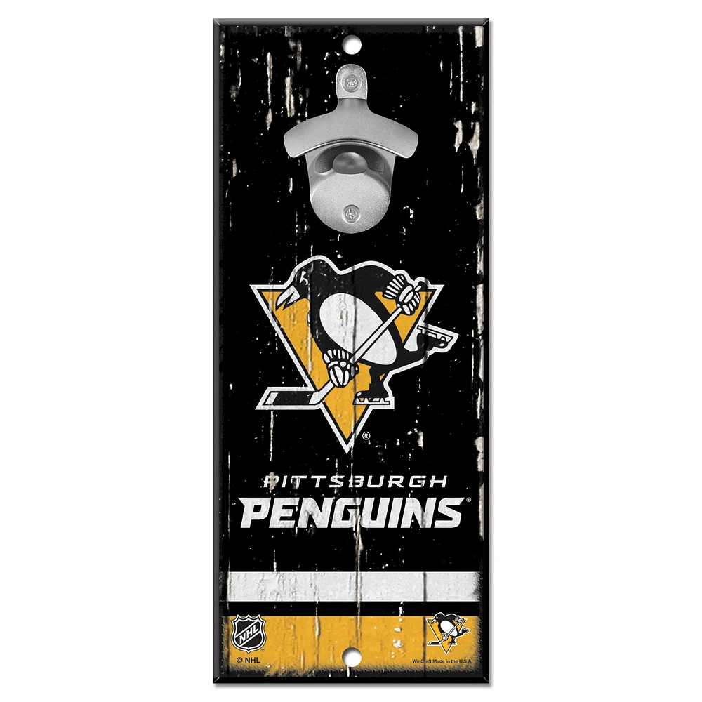 WinCraft Pittsburgh Penguins 5" x 11" Bottle Opener Wood Sign