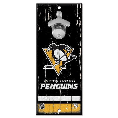 WinCraft Pittsburgh Penguins 5" x 11" Bottle Opener Wood Sign