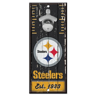 WinCraft Pittsburgh Steelers 5" x 11" Bottle Opener Wood Sign