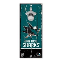 WinCraft San Jose Sharks 5" x 11" Bottle Opener Wood Sign