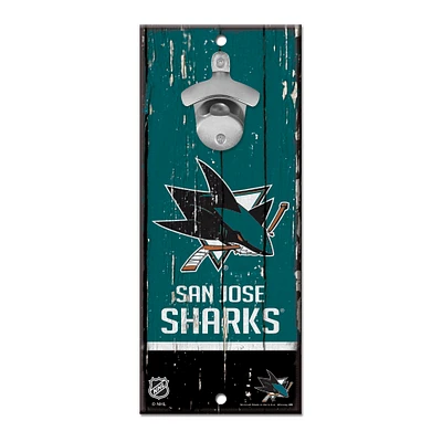 WinCraft San Jose Sharks 5" x 11" Bottle Opener Wood Sign
