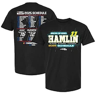 Men's Joe Gibbs Racing Team Collection Black Denny Hamlin 2025 NASCAR Cup Series Schedule T-Shirt