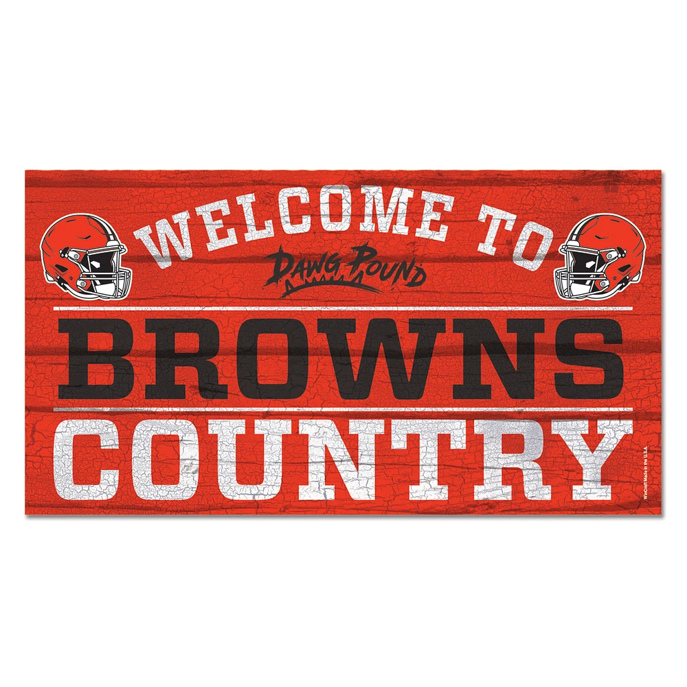 WinCraft Cleveland Browns 13''x 24'' Country Wood Sign