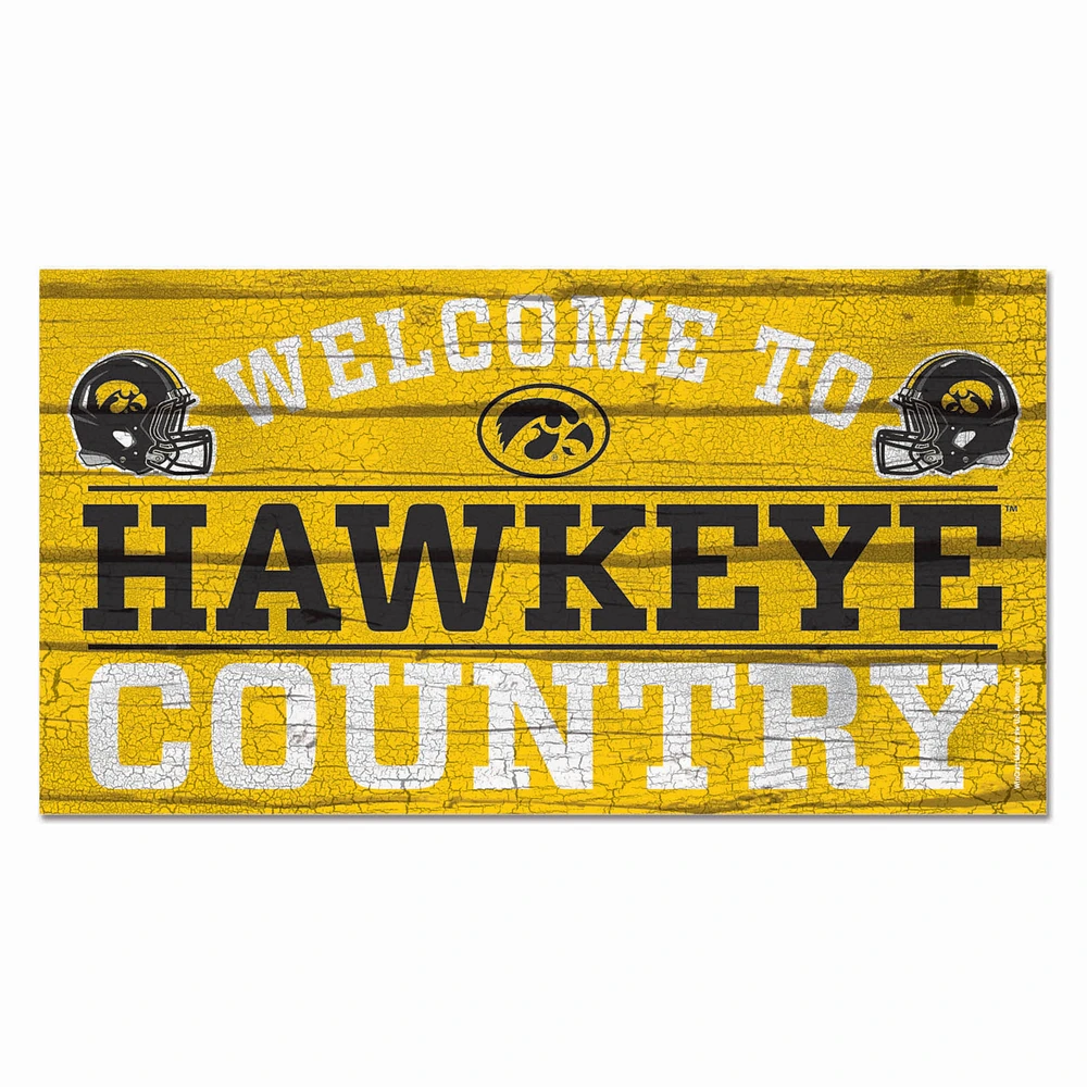 WinCraft Iowa Hawkeyes 13''x 24'' Country Wood Sign