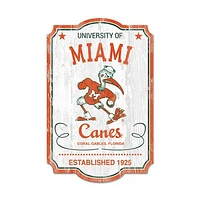 WinCraft Miami Hurricanes 11'' x 17'' Wood Sign