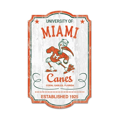 WinCraft Miami Hurricanes 11'' x 17'' Wood Sign