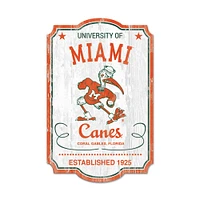 WinCraft Miami Hurricanes 11'' x 17'' Wood Sign