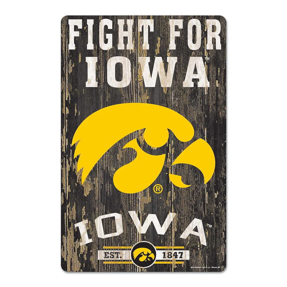 WinCraft Iowa Hawkeyes 11'' x 17'' Wood Sign