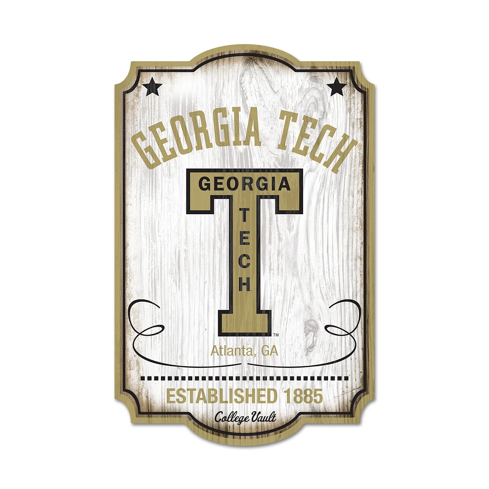 WinCraft Georgia Tech Yellow Jackets 11'' x 17'' Wood Sign