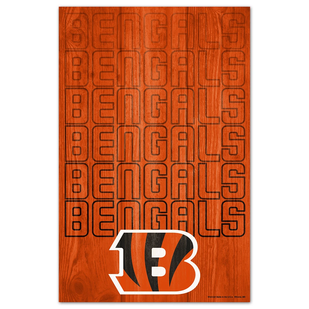 WinCraft Cincinnati Bengals 11'' x 17'' Wood Sign