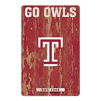WinCraft Temple Owls 11'' x 17'' Wood Sign