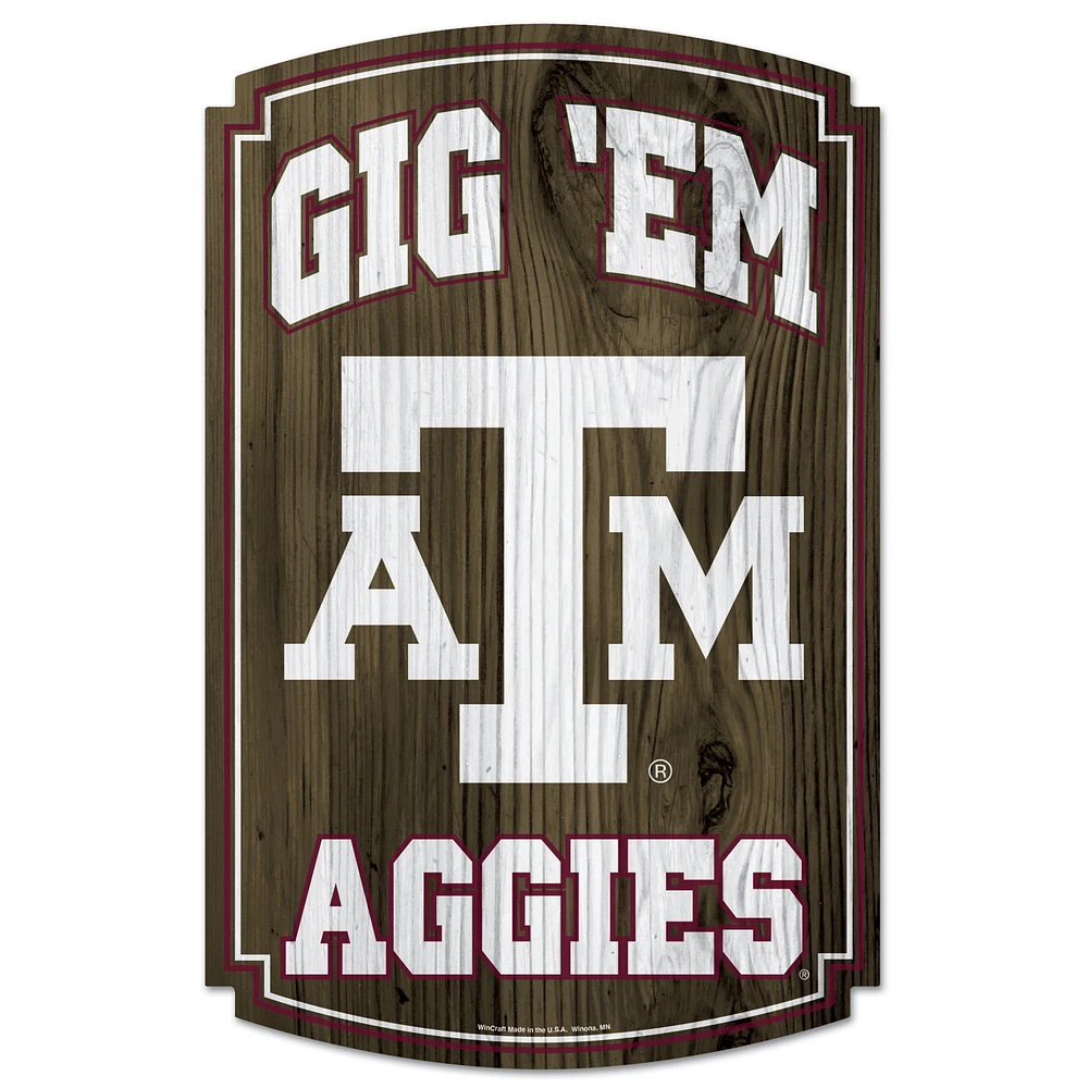 WinCraft Texas A&M Aggies 11'' x 17'' Wood Sign
