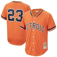 Men's Mitchell & Ness Kirk Gibson Orange Detroit Tigers Cooperstown Collection Mesh Batting Practice Button-Up Jersey