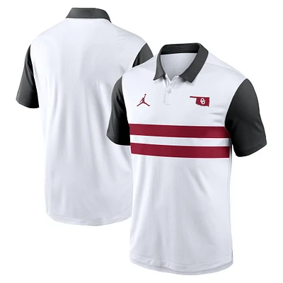 Men's Jordan Brand White/Black Oklahoma Sooners Athletic Prep Alt Logo Vapor Performance Polo
