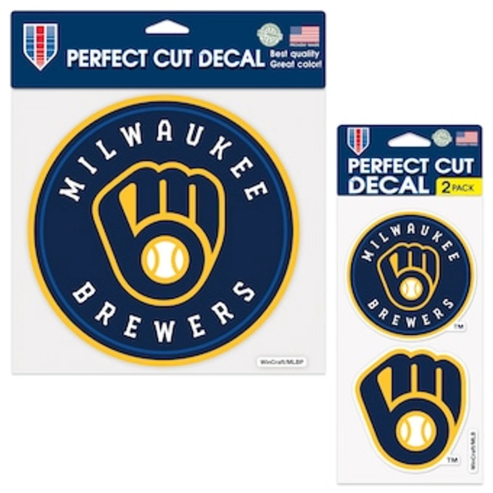 WinCraft Milwaukee Brewers Perfect Cut Decal Two-Pack Set