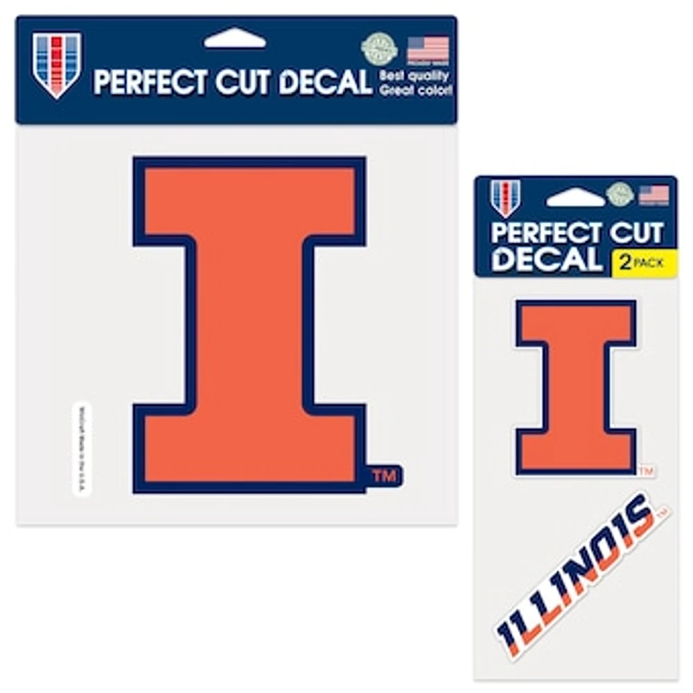 WinCraft Illinois Fighting Illini Perfect Cut Decal Two-Pack Set