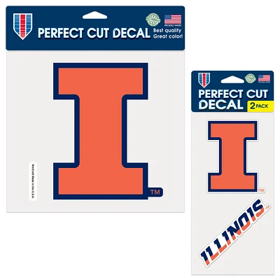 WinCraft Illinois Fighting Illini Perfect Cut Decal Two-Pack Set