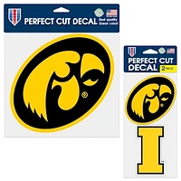 WinCraft Iowa Hawkeyes Three-Pack Perfect Cut Decal Sheet