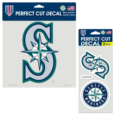 WinCraft Seattle Mariners Three-Pack Perfect Cut Decal Sheet