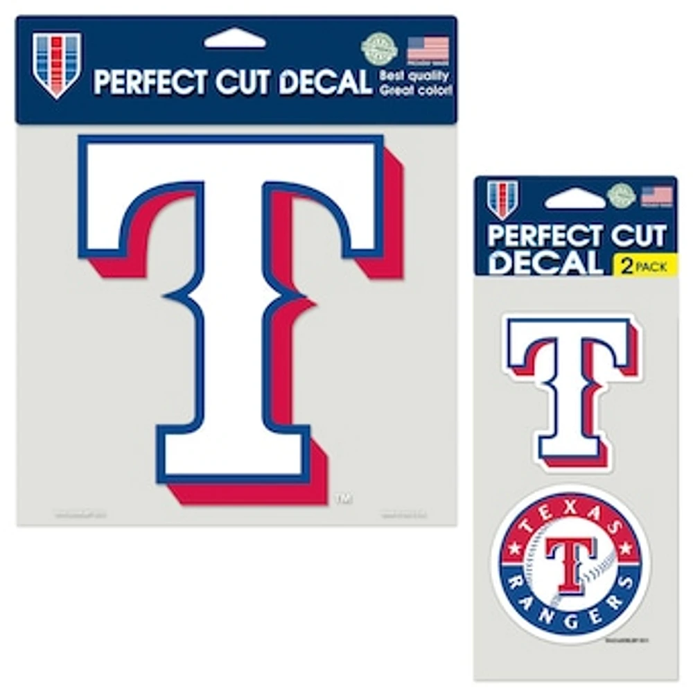 WinCraft Texas Rangers Three-Pack Perfect Cut Decal Sheet