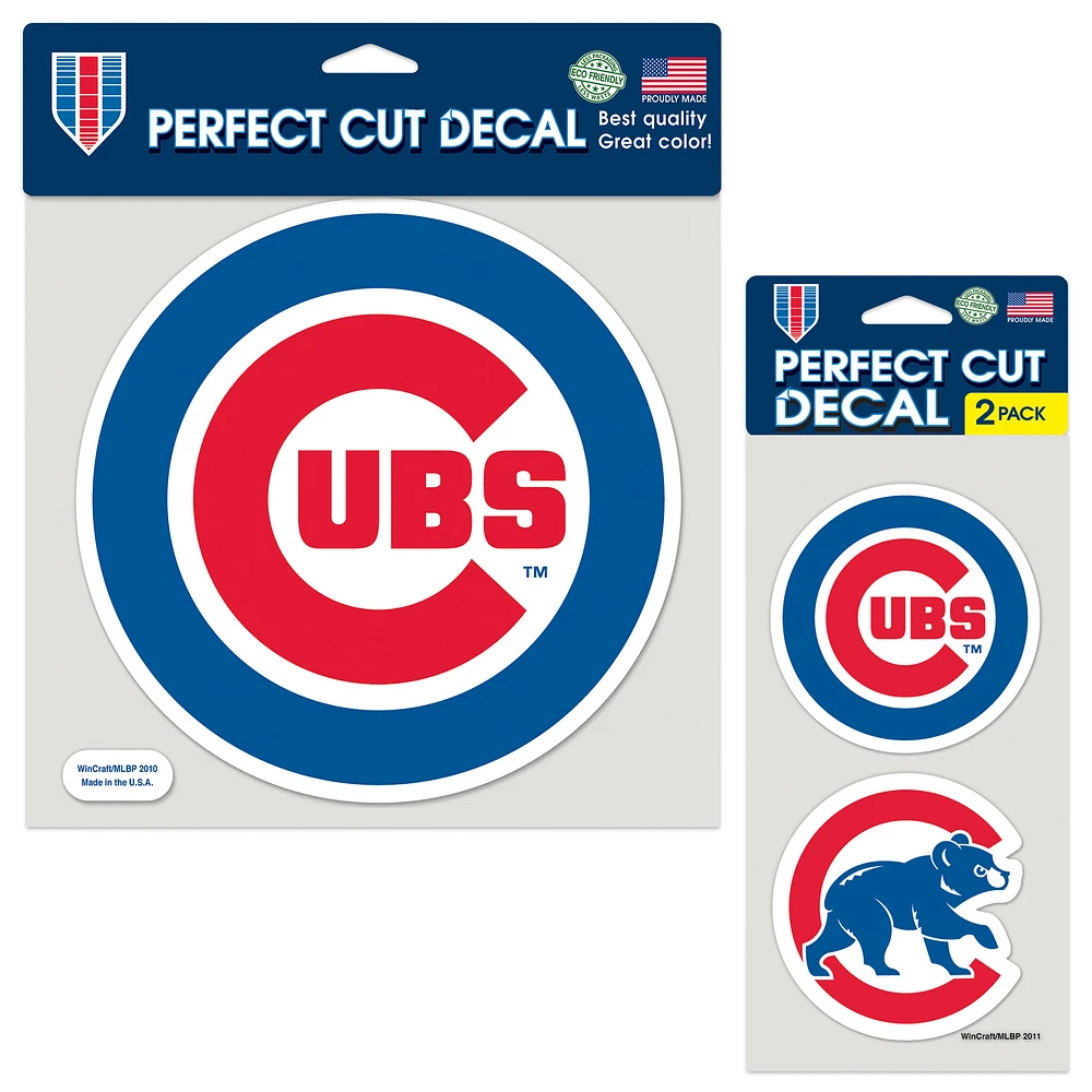 WinCraft Chicago Cubs Three-Pack Perfect Cut Decal Sheet