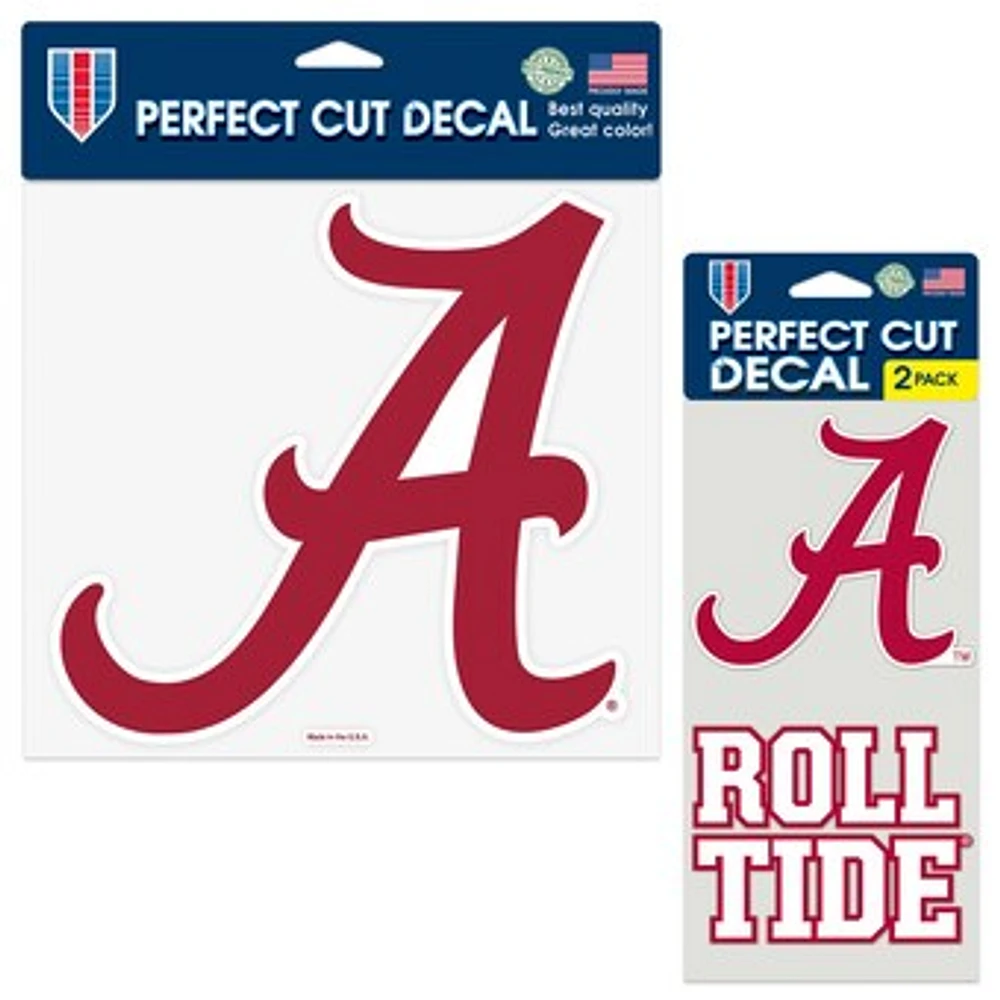 WinCraft Alabama Crimson Tide Three-Pack Perfect Cut Decal Sheet