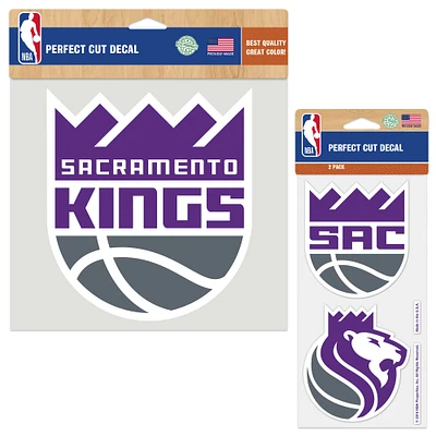 WinCraft Sacramento Kings Three-Pack Perfect Cut Decal Sheet