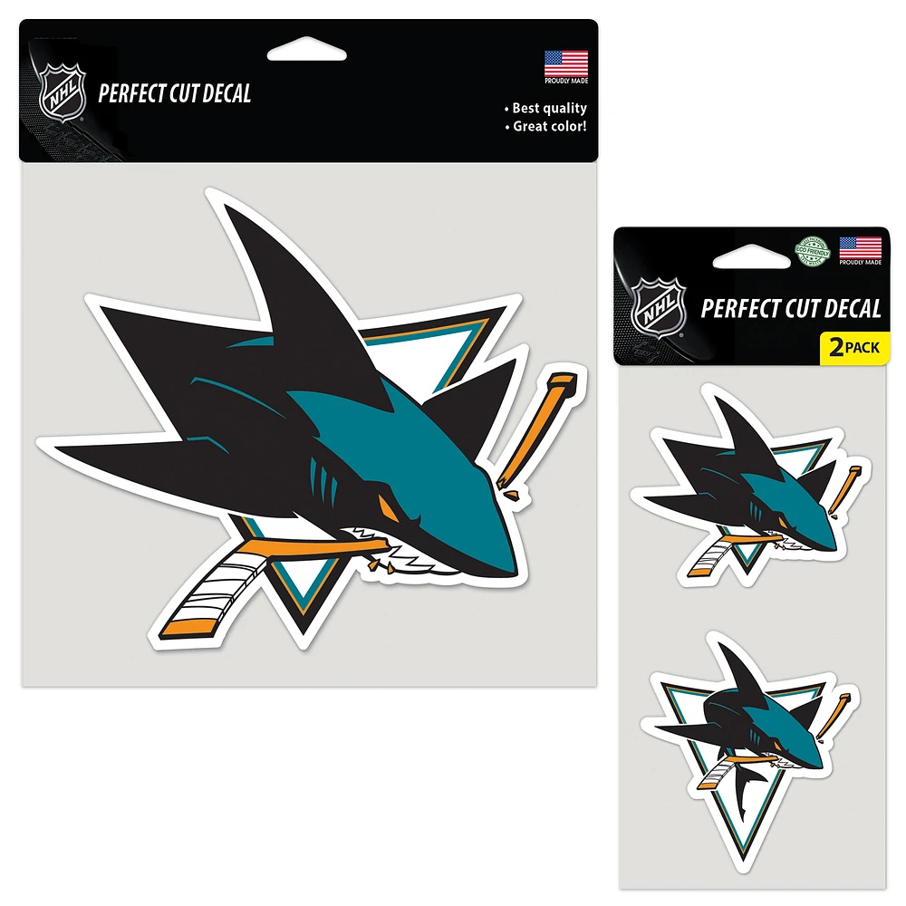 WinCraft San Jose Sharks Three-Pack Perfect Cut Decals