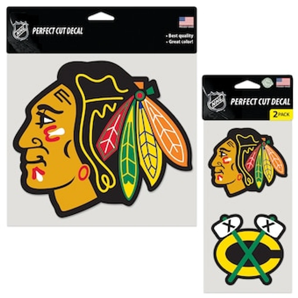 WinCraft Chicago Blackhawks Three-Pack Perfect Cut Decals