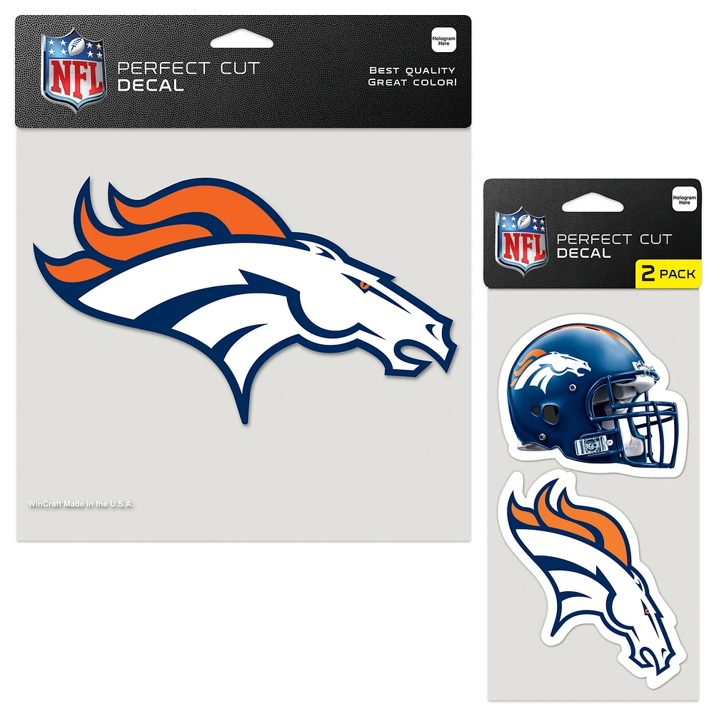 WinCraft Denver Broncos Three-Pack Perfect Cut Decals