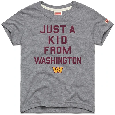 Youth Homage  Gray Washington Commanders Just a Kid Tri-Blend T-Shirt