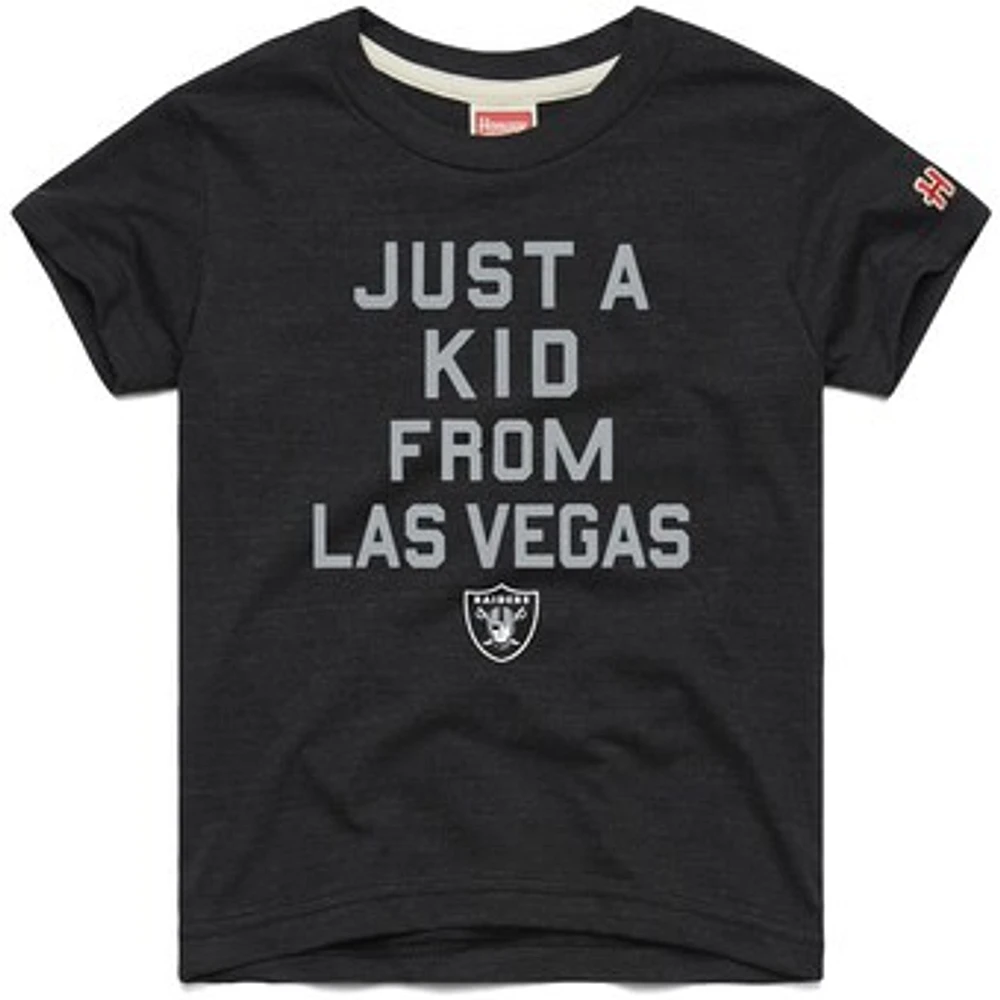 Youth Homage  Black Las Vegas Raiders Just a Kid Tri-Blend T-Shirt