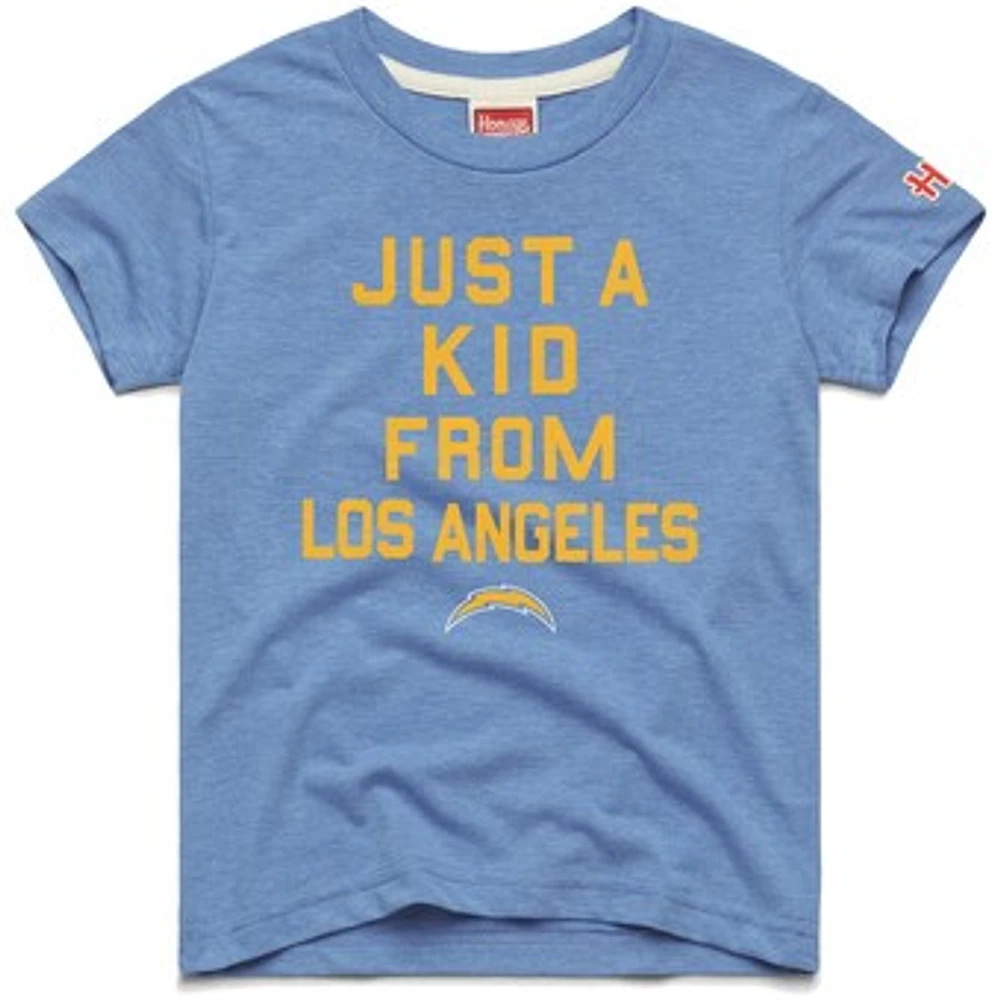 Youth Homage  Powder Blue Los Angeles Chargers Just a Kid Tri-Blend T-Shirt