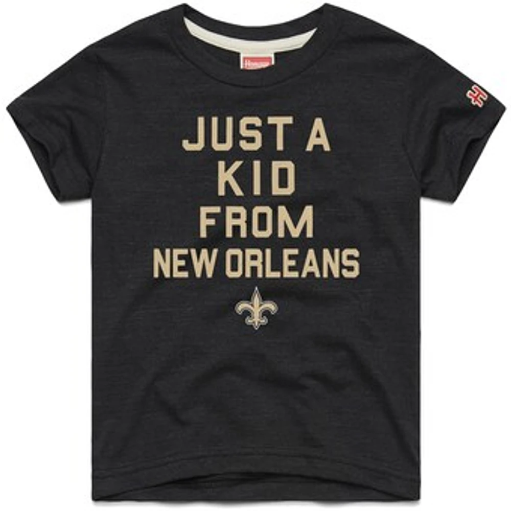 Youth Homage  Black New Orleans Saints Just a Kid Tri-Blend T-Shirt