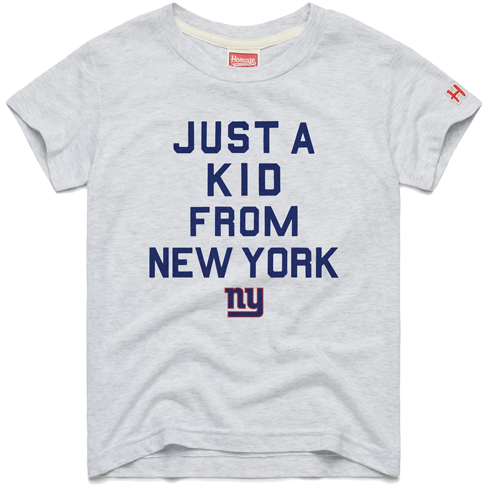 Youth Homage  Gray New York Giants Just a Kid Tri-Blend T-Shirt