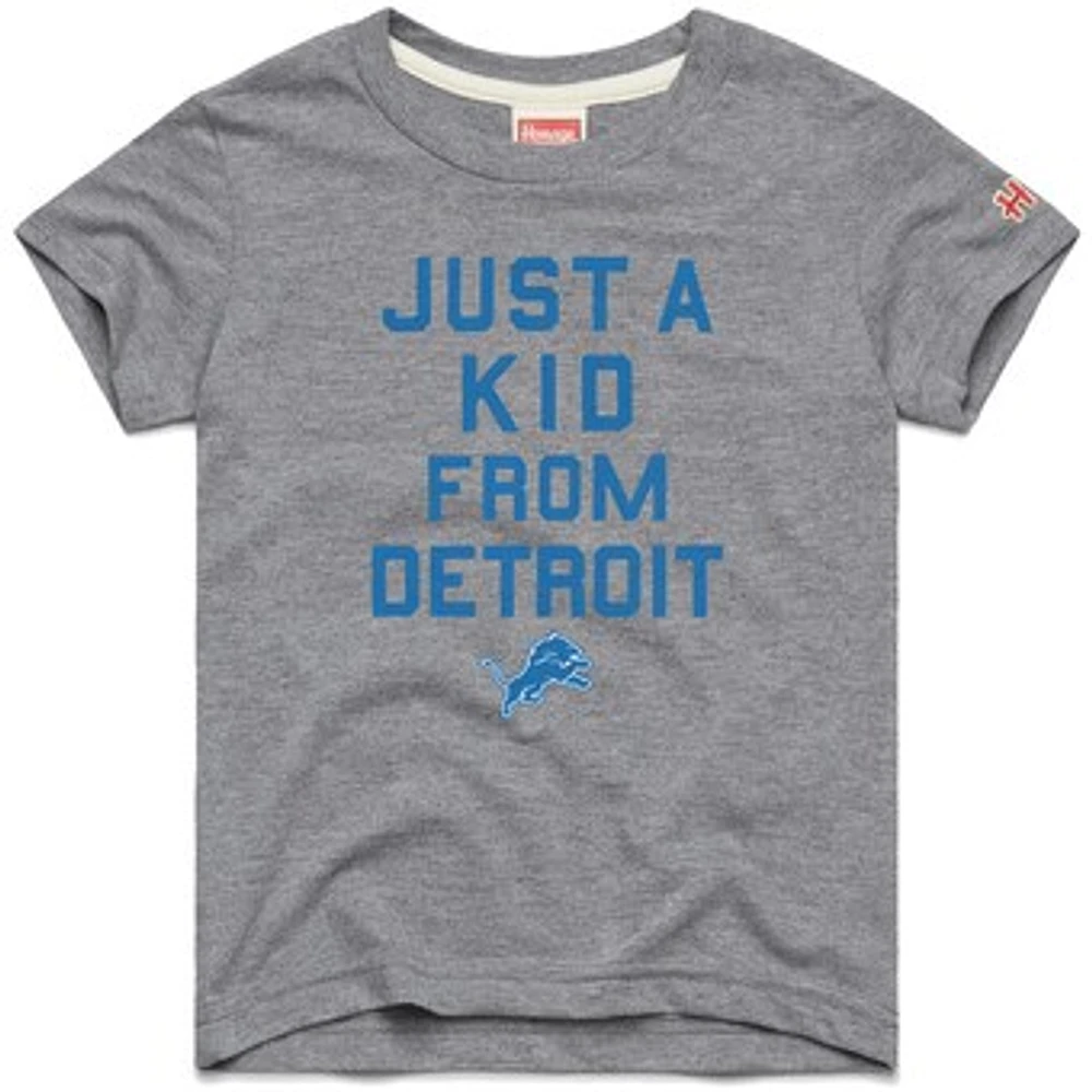 Youth Homage  Gray Detroit Lions Just a Kid Tri-Blend T-Shirt