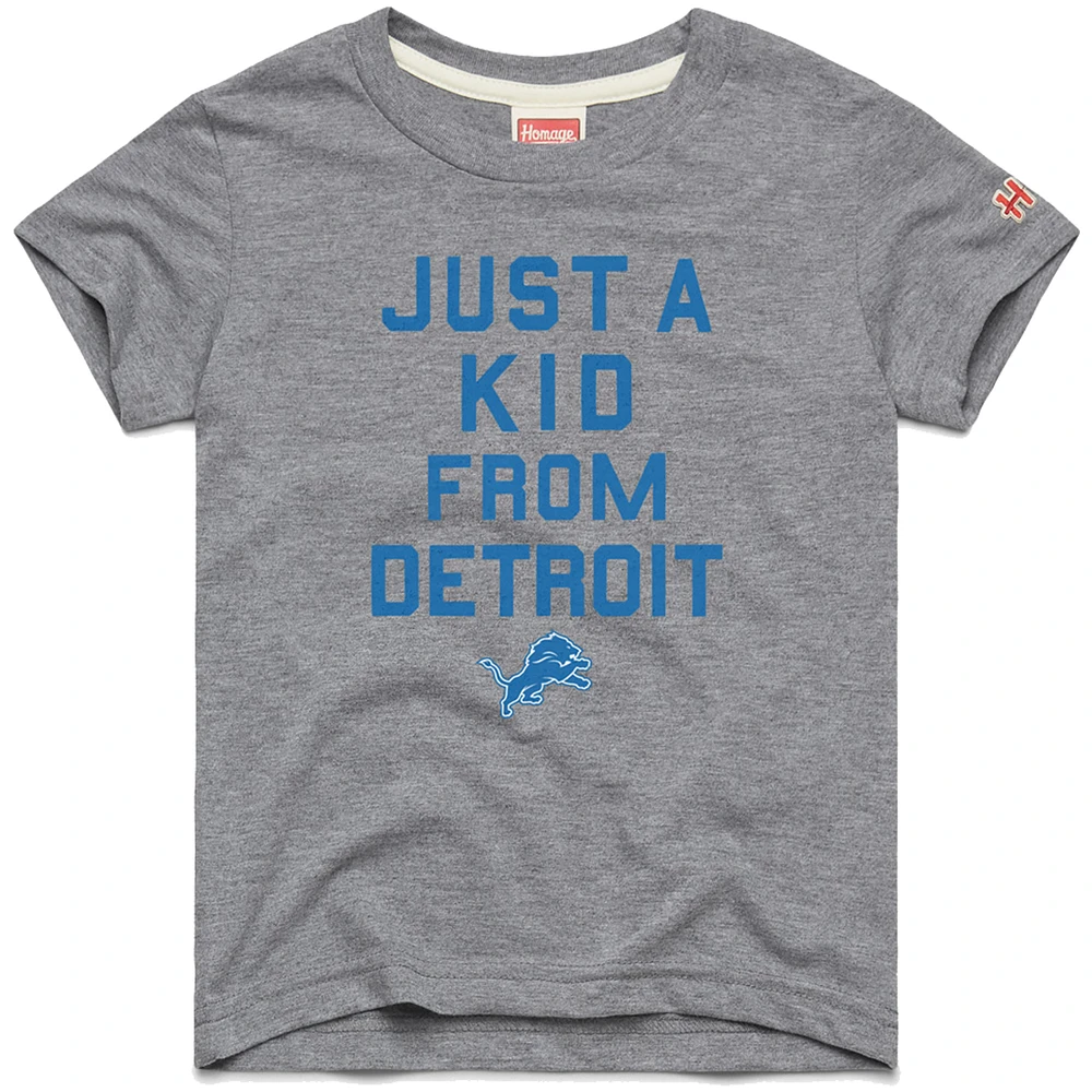 Youth Homage  Gray Detroit Lions Just a Kid Tri-Blend T-Shirt