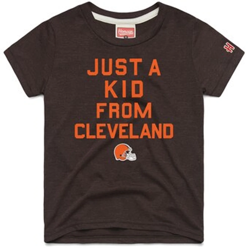 Youth Homage  Brown Cleveland Browns Just a Kid Tri-Blend T-Shirt