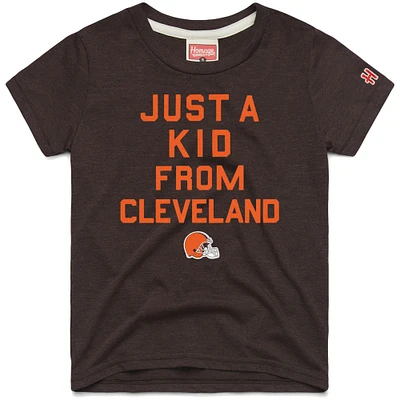 Youth Homage  Brown Cleveland Browns Just a Kid Tri-Blend T-Shirt