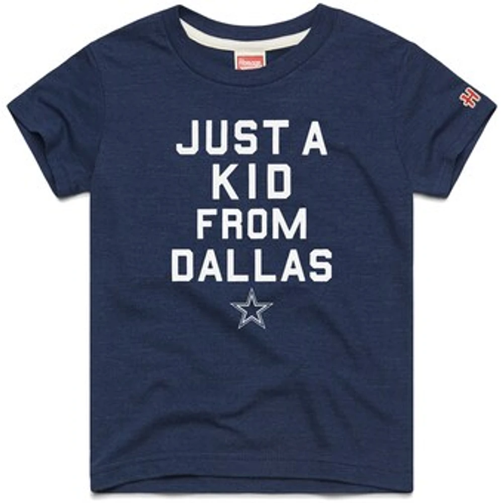 Youth Homage  Navy Dallas Cowboys Just a Kid Tri-Blend T-Shirt