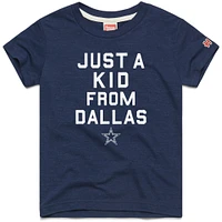 Youth Homage  Navy Dallas Cowboys Just a Kid Tri-Blend T-Shirt